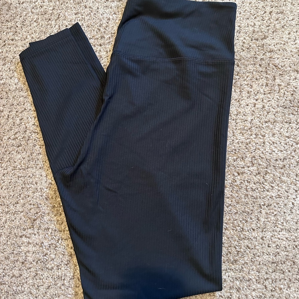 Girlfriend Collective Black Ribbed Leggings